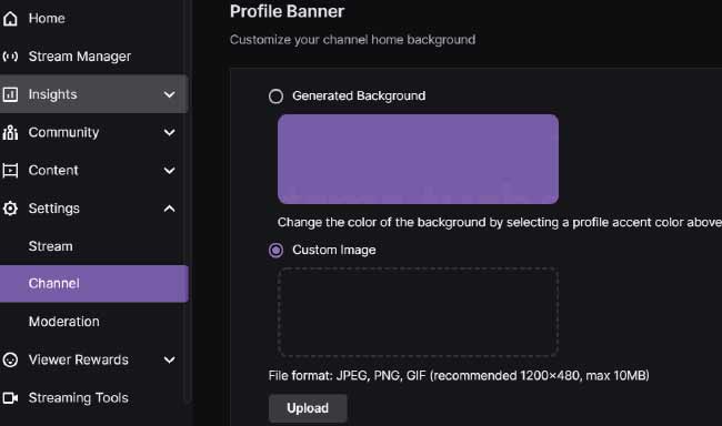 Profile Banner on Twitch