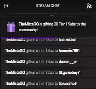 Gifted Sub Chat notification