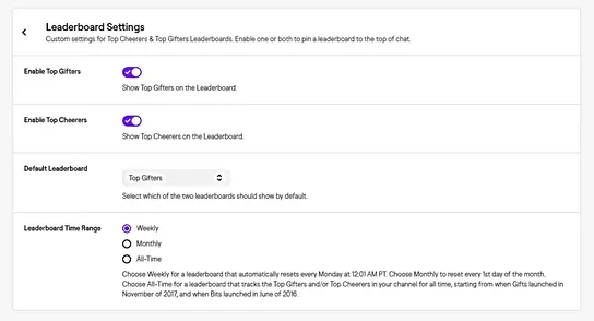 Gifted Sub Badges Leaderboard-settings