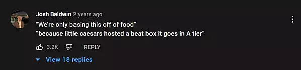 Top comment on fast food tier list