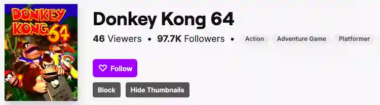 Donkey Kong 64 Logo in Twitch