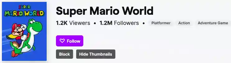 Super Mario World Logo in Twitch