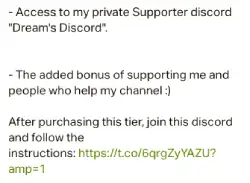 Join Dream's Discord by supporting him on Patreon