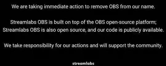 Streamlabs response to OBS