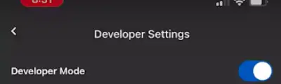 image showing developer setting on Oculus app