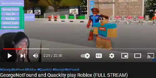 GeorgeNotFound and Quackity play Roblox 1