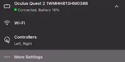 Image showing more settings on Oculus app