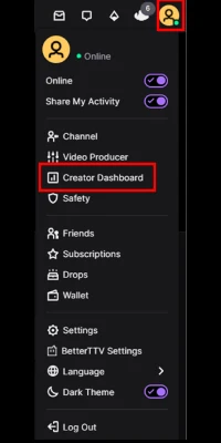 How to change stream title on Twitch Click on Creator Dashboard