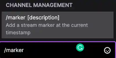 image of marker command in chat