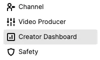 image showing where to find the creator dashboard in Twitch
