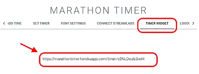 Image showing the timer link in the marathon app