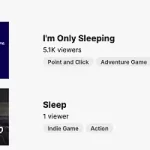 Image of the sleep category on Twitch