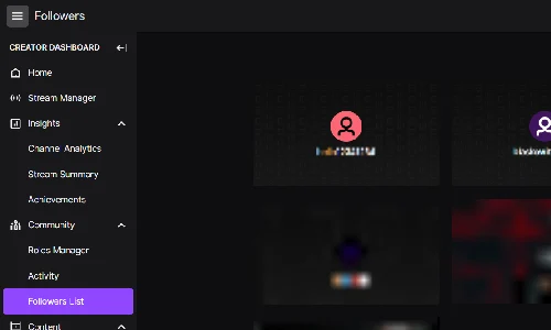 Can Twitch streamers see who follow them: Follower List on Twitch screenshot