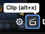 Clip icon in the Twitch video player