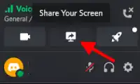 share your screen button on Discord